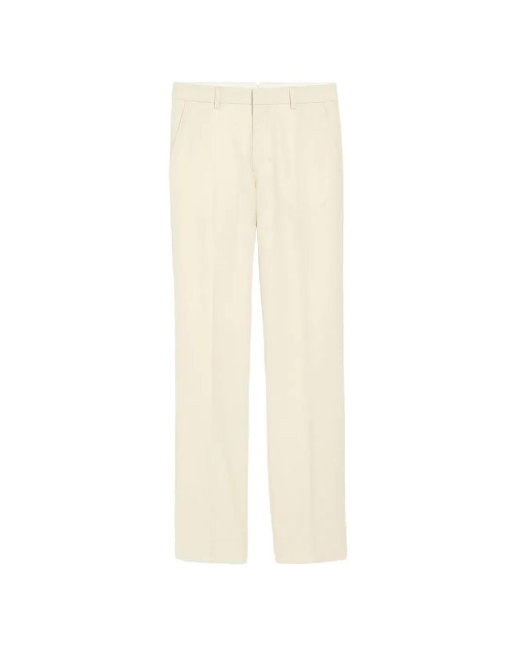 AMI White Straight Trousers for men