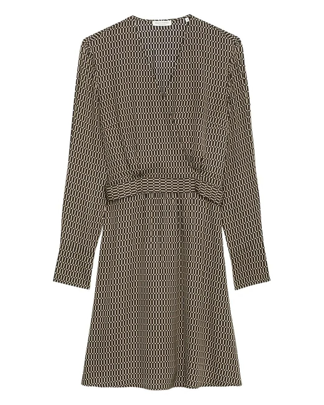 Marc O' Polo Gray Geometric-Pattern Wrap Dress