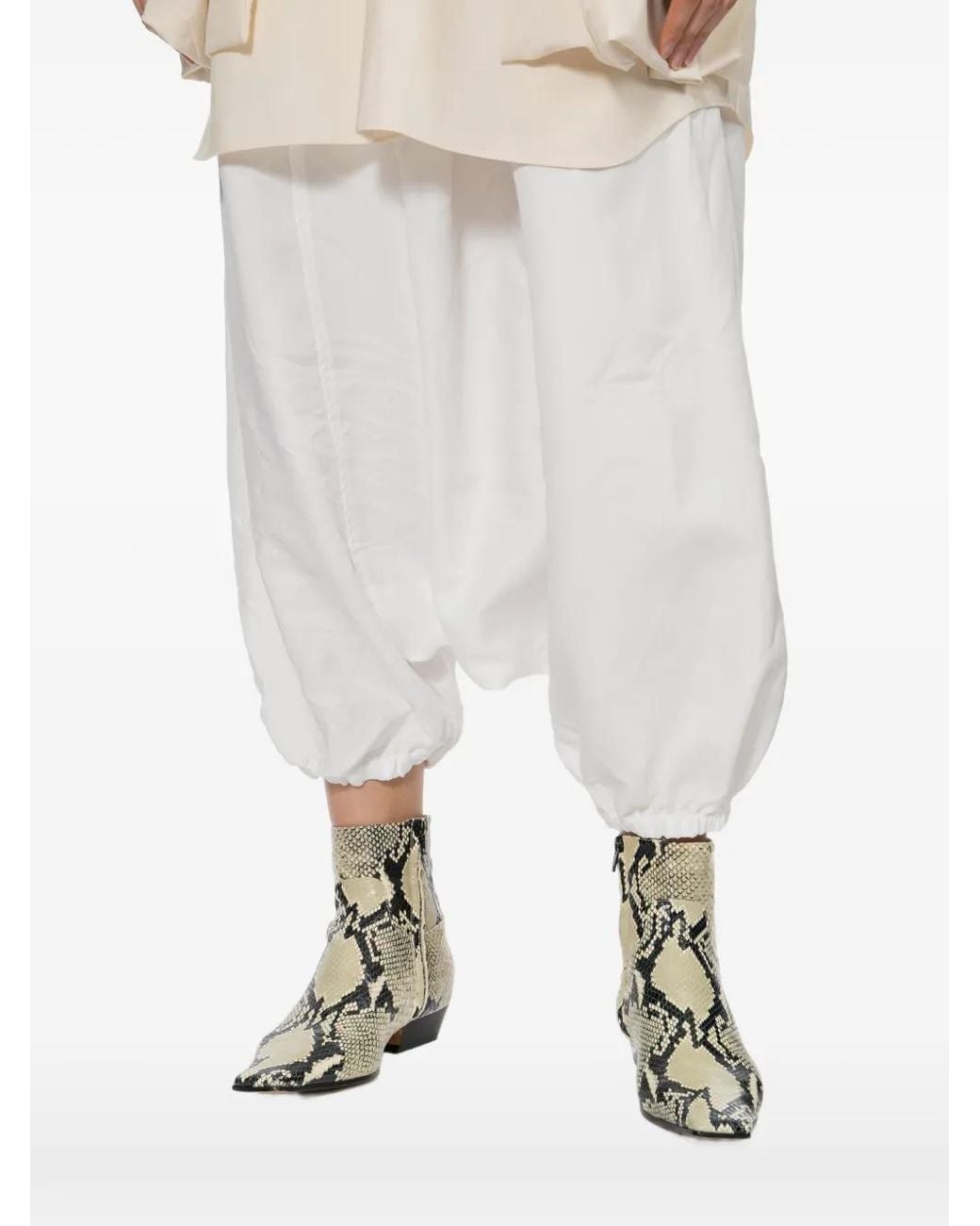 Comme des Garçons White Elasticated-Cuff Trousers