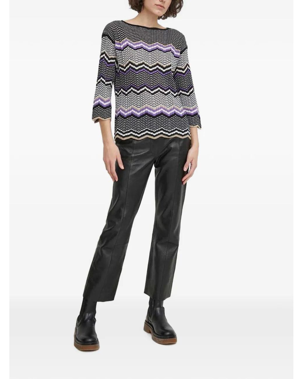 Sisley Gray Zig-Zag Top