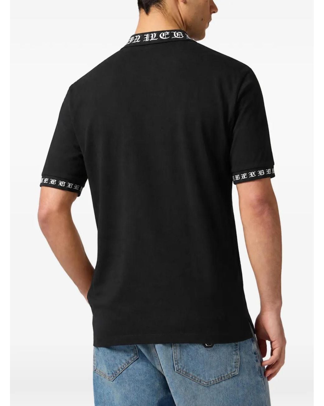Polo De Estilo Gótico Philipp Plein de hombre de color Black