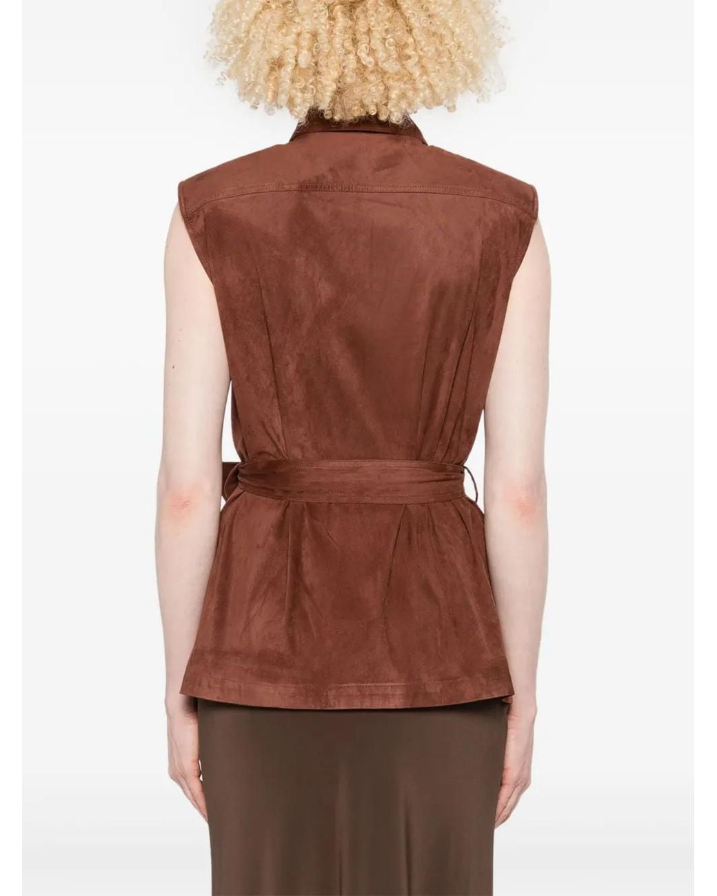 D.exterior Brown Button-Up Gilet