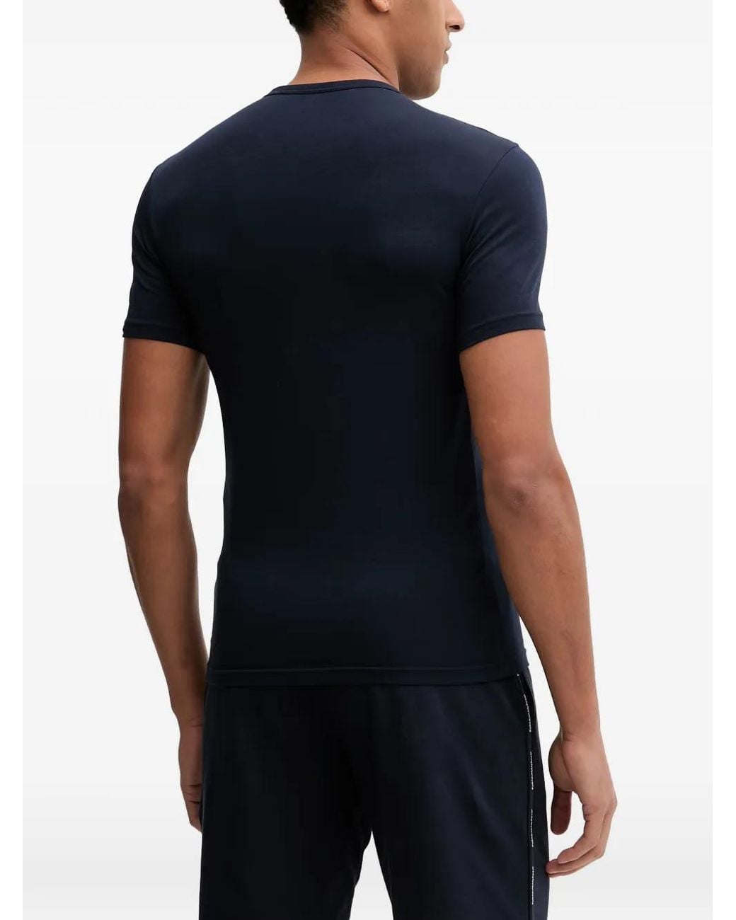 Emporio Armani White Two-Pack Of Jersey T-Shirts With Bold Monogram Logo for men