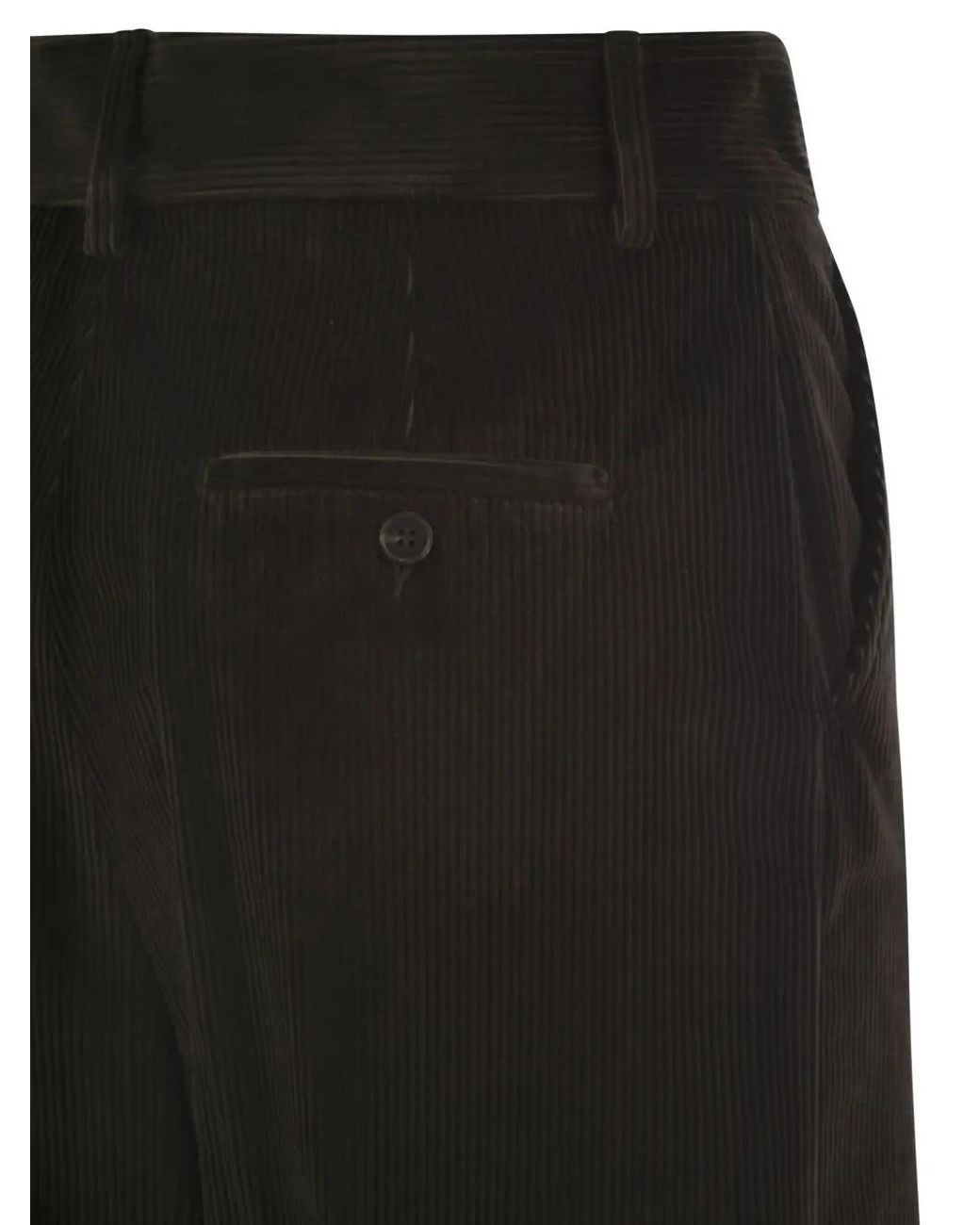 Weekend by Maxmara Black Wide-Leg Corduroy Trousers