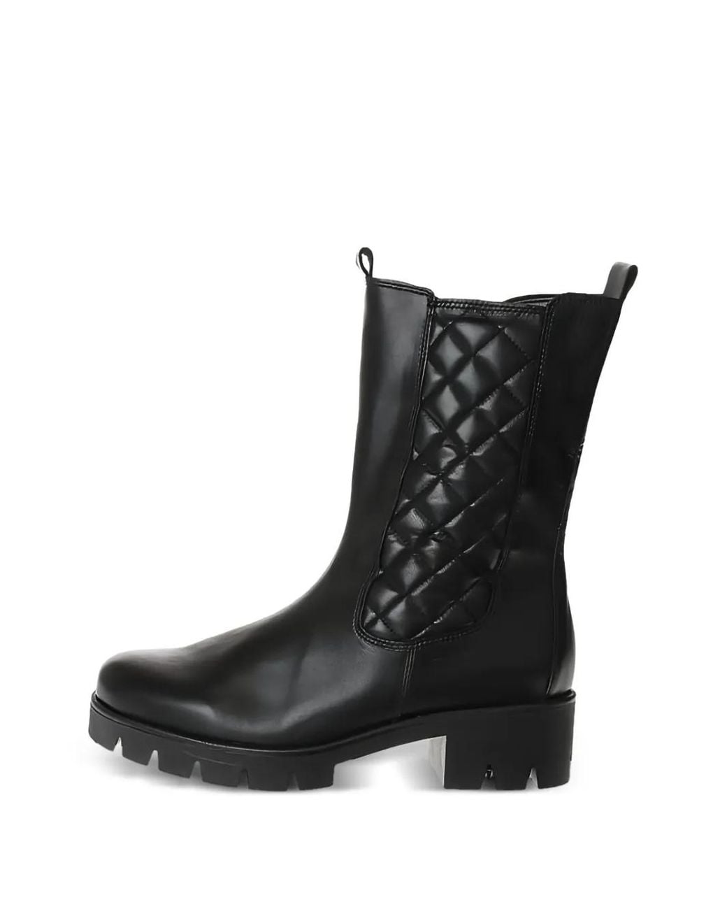 Gabor Black Quilted-Design Boots