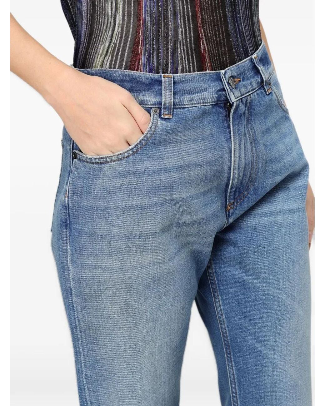 Missoni Blue Faded-Effect Straight-Leg Jeans