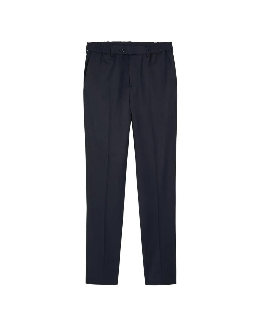 Lardini Blue Elasticated-Waistboard Pressed-Crease Trousers for men