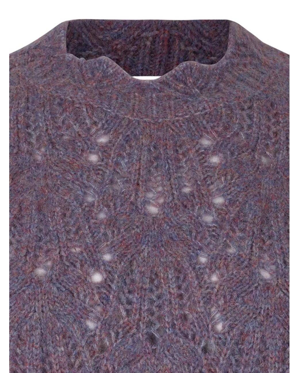 Isabel Marant Purple Openwork Knitted Sweater