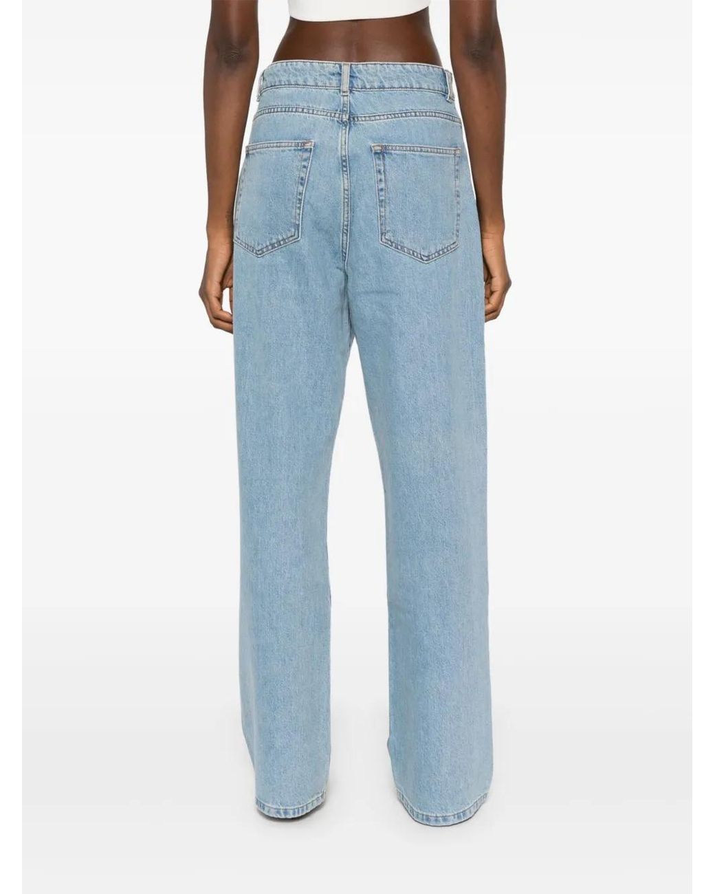 Rohe Blue Low-Waist Wide-Leg Jeans