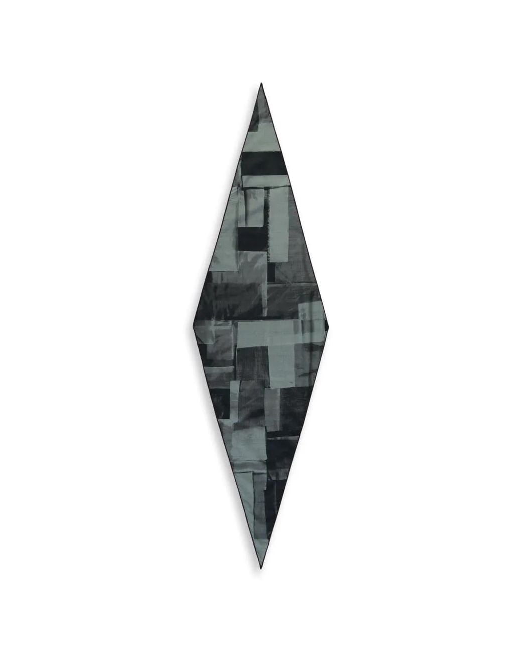 Zegna Gray Abstract-Print Diamond-Shaped Scarf for men