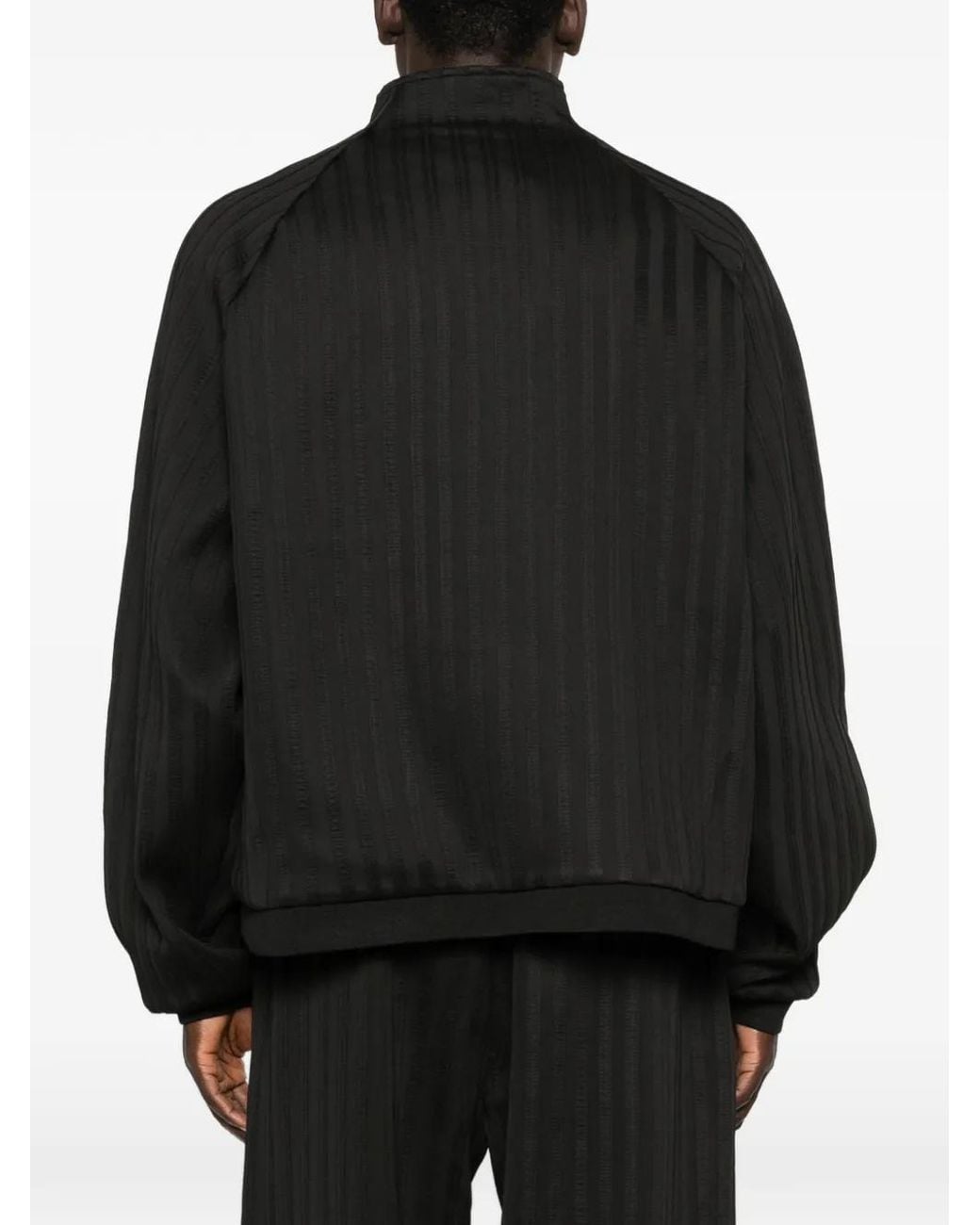 Chaqueta A Rayas Con Cremallera MADFRENZY de hombre de color Black