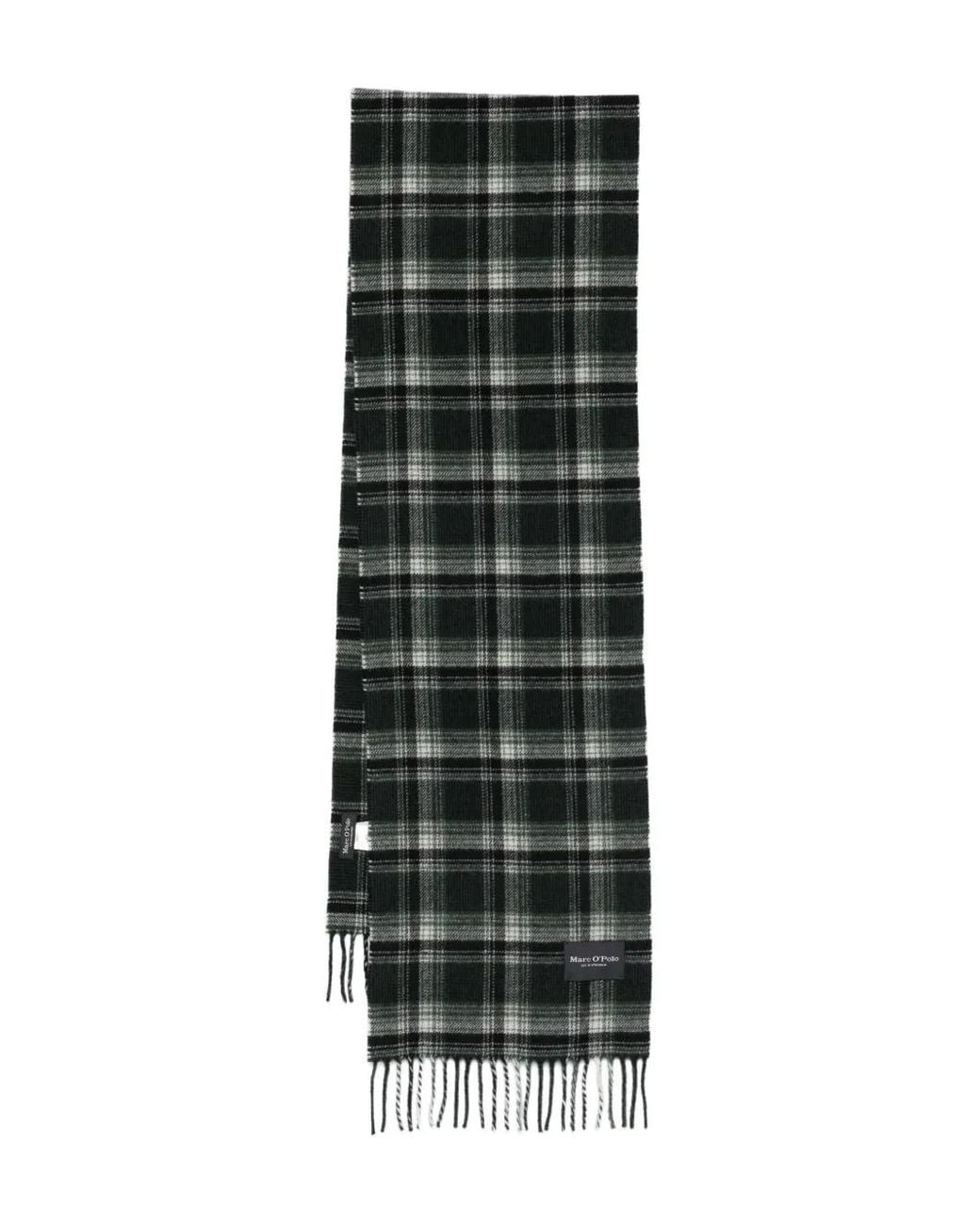 Marc O' Polo Green Checked Fringed Scarf for men