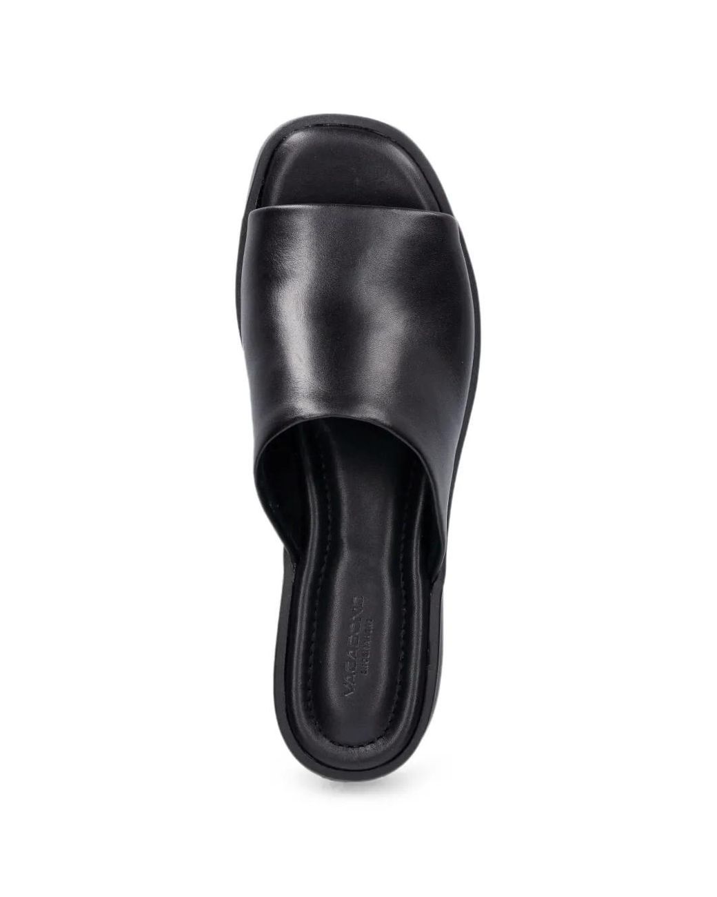 Vagabond Black Danya Leather Flatform Slides
