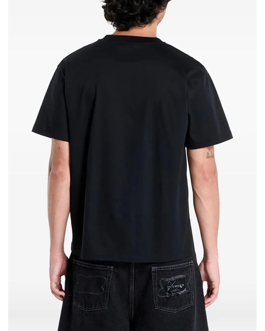 HELIOT EMIL Black Fulgens Graphic-Print T-Shirt for men