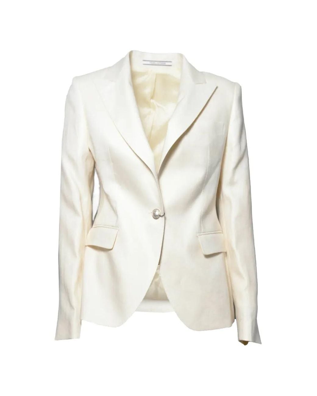 Tagliatore White Peak-Lapel Single-Breasted Blazer
