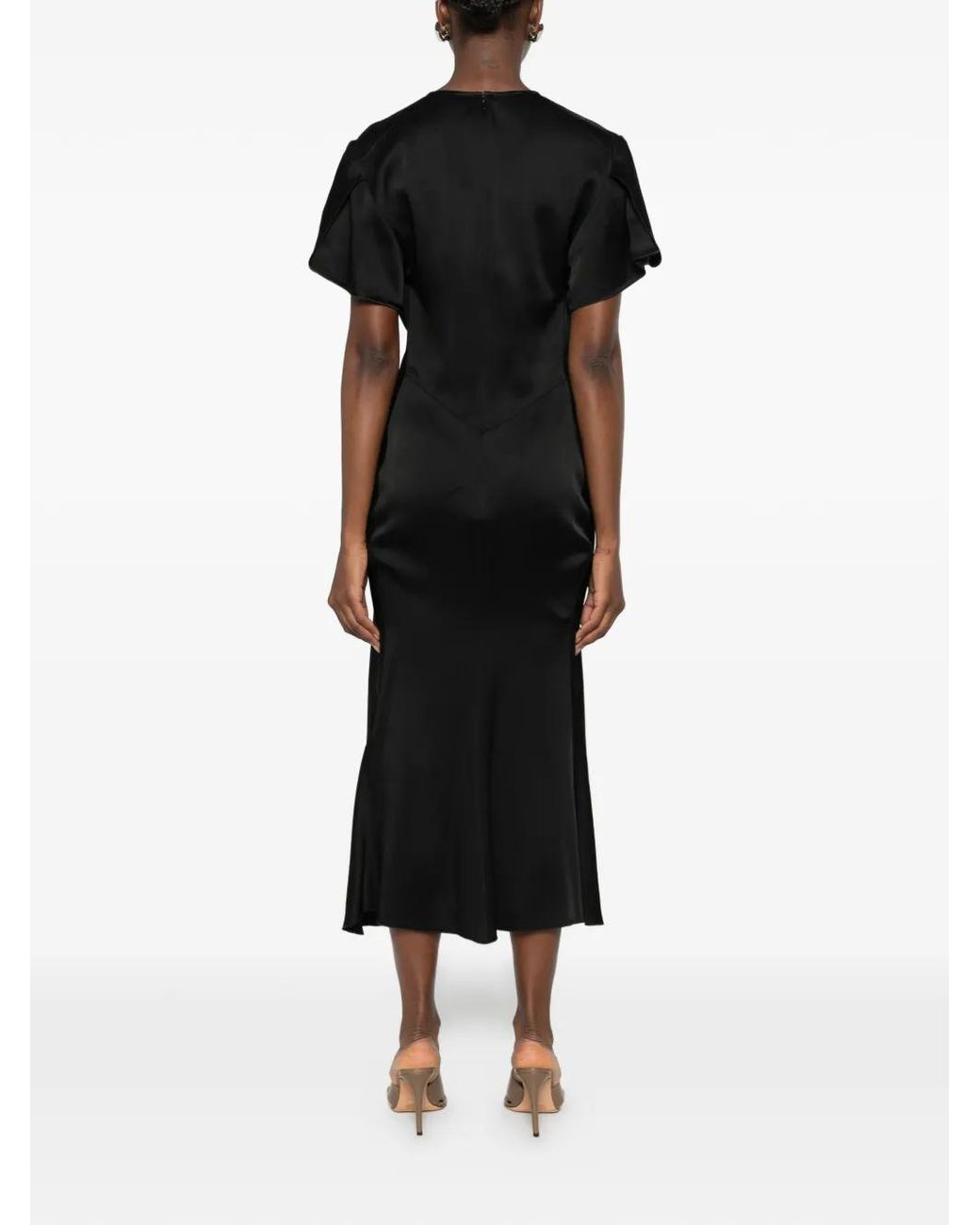 Victoria Beckham Black Eve Midi Dress