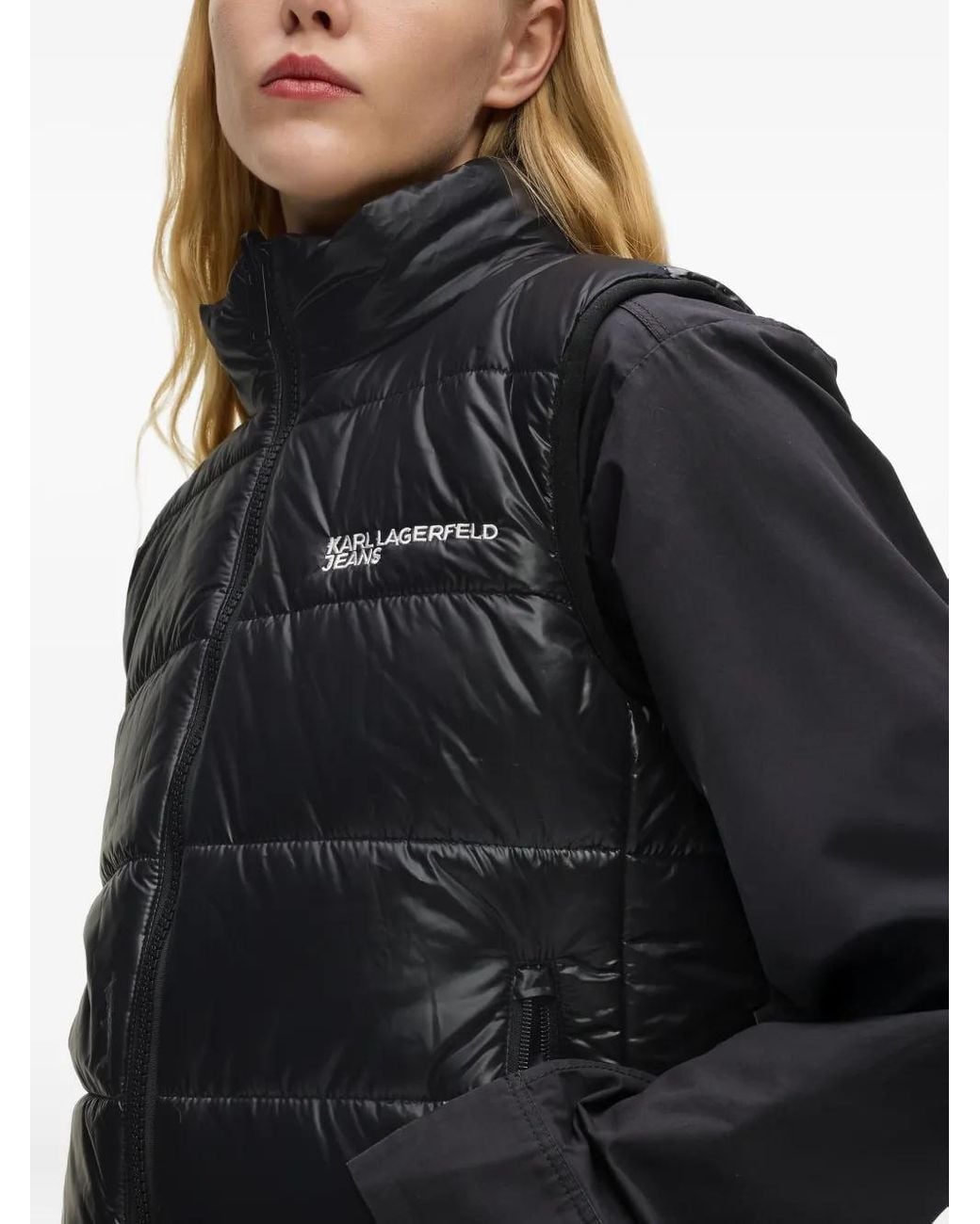 Karl Lagerfeld Black Padded Reversible Gilet