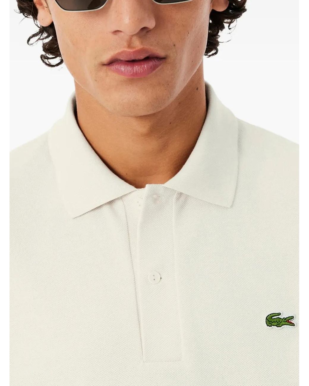 Lacoste Gestreept Poloshirt in het White voor heren