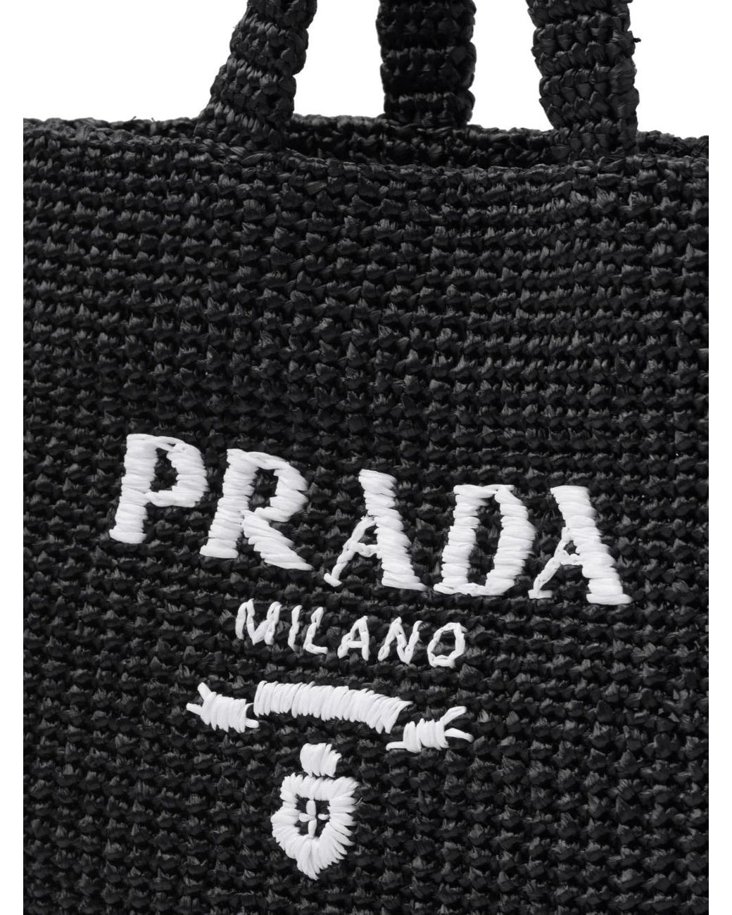 Prada Black Gehäkelter Tote Bag