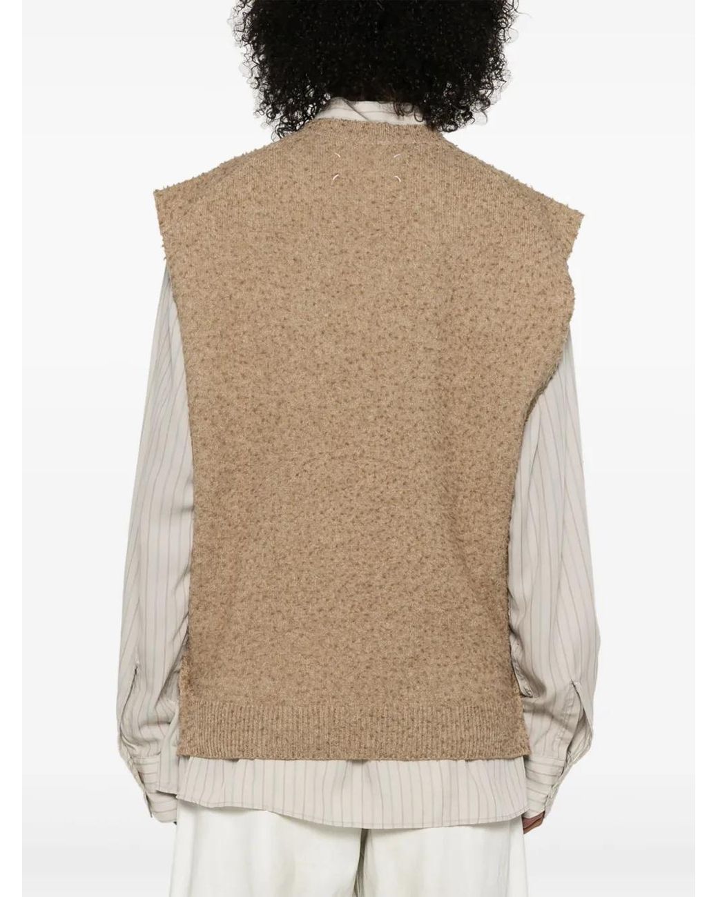 Maison Margiela Natural Piled-Knit Vest