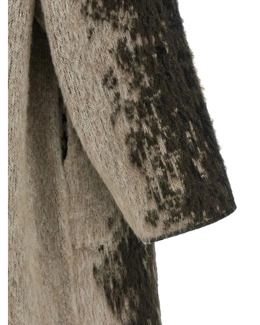 Nude Brown Animal-Print Brushed-Finish Coat