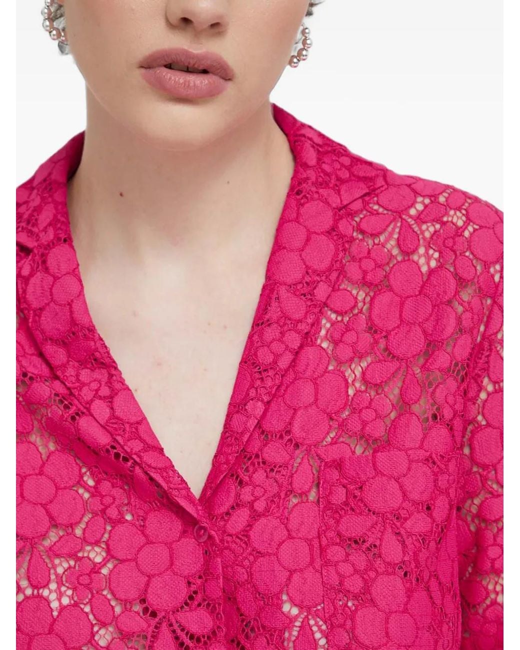 Desigual Pink Lace Shirt