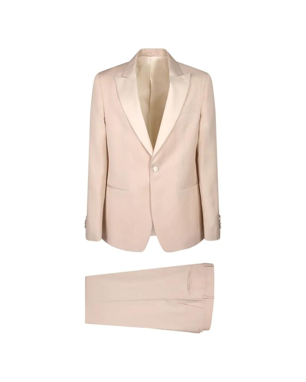 Lardini Natural Satin-Lapel Single-Breasted Suit for men