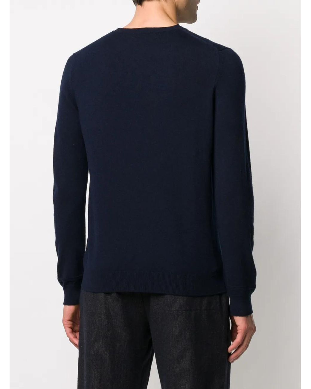 Pringle of Scotland Blue Round Neck Fine Knit Jumper for men