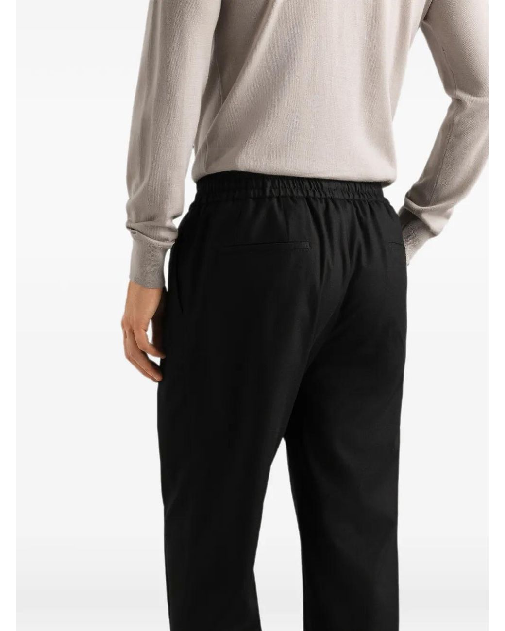 Dolce & Gabbana Black Flannel Jogging Trousers for men