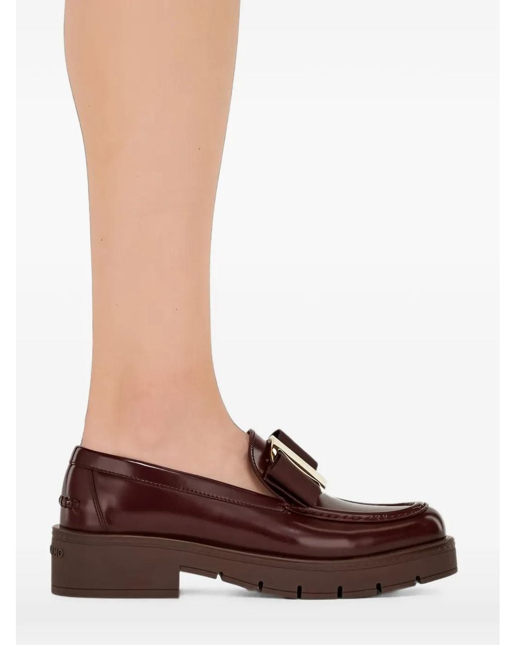 Ferragamo Brown Vara Chunky-Sole Loafers