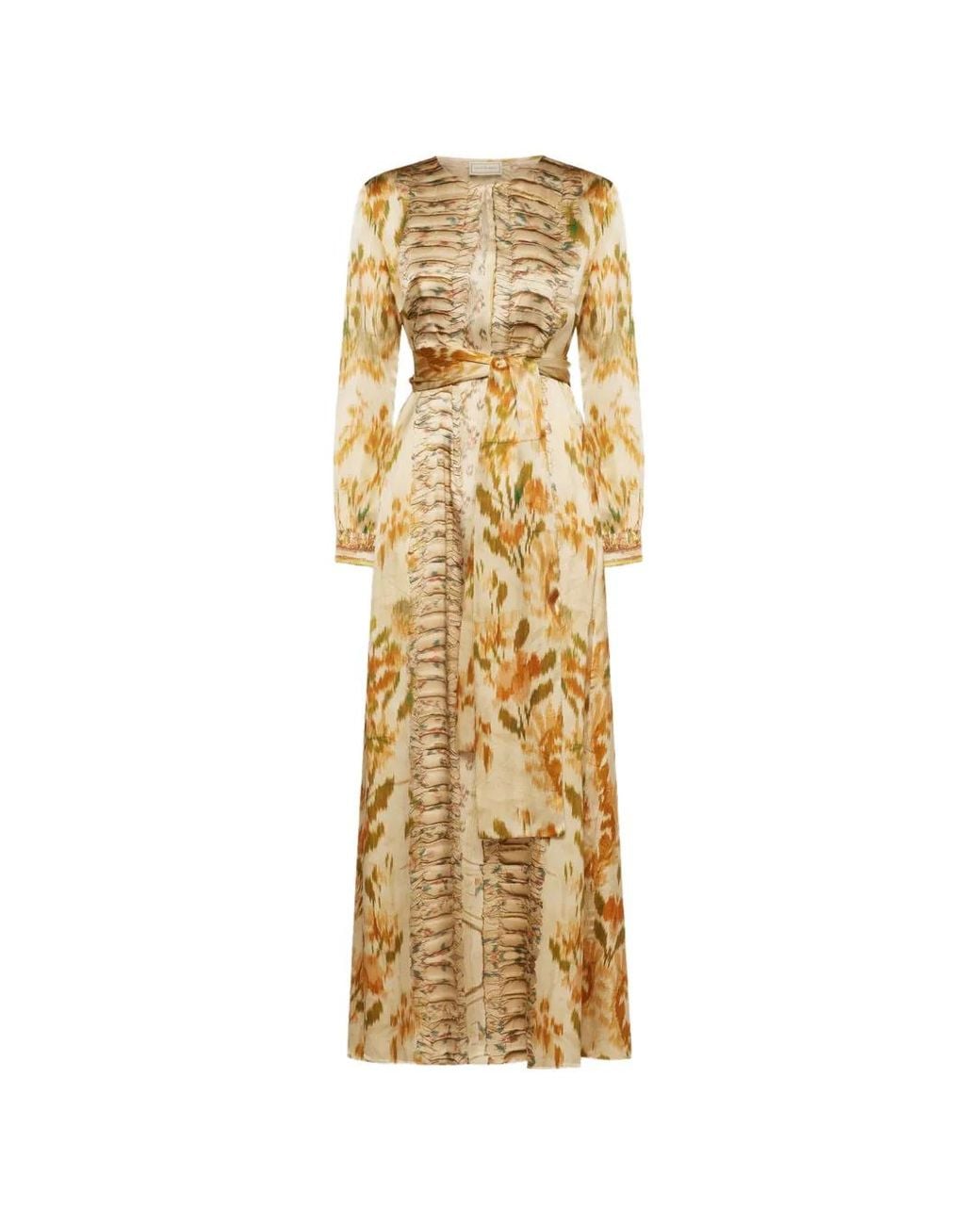 Pierre Louis Mascia Metallic Mutka Ruffled Maxi Dress