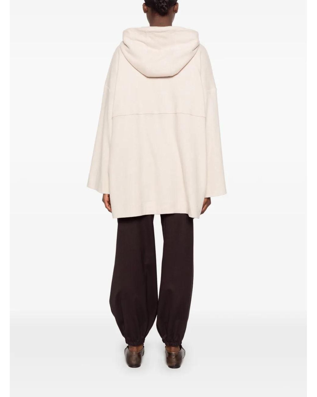 Giovanni bedin White Drawstring-Hood Wide-Sleeve Hoodie