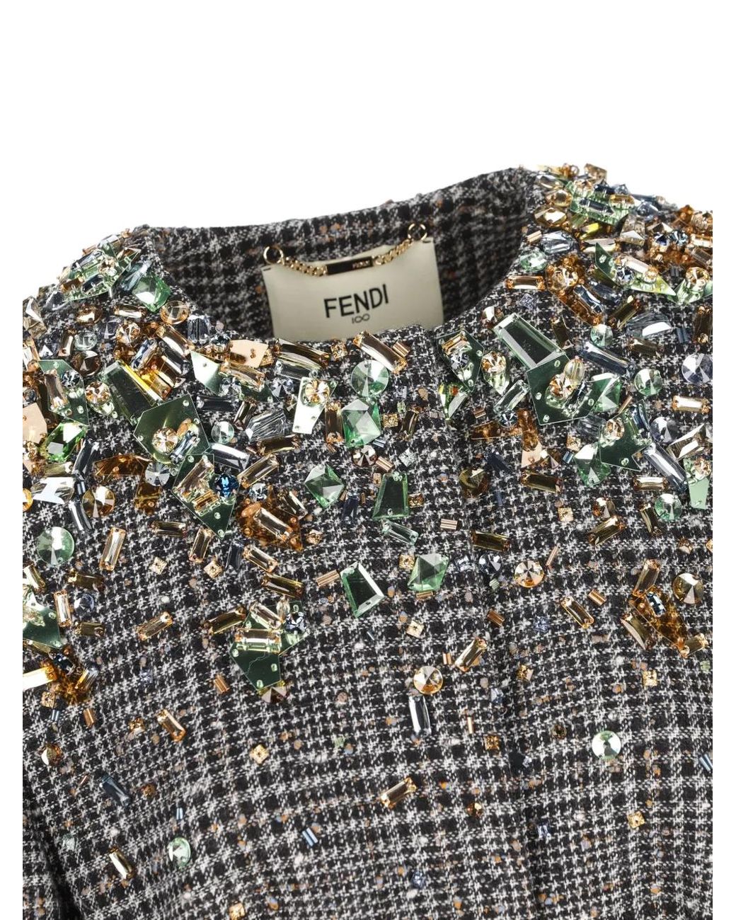 Fendi Gray Crystal-Embellished Jacket