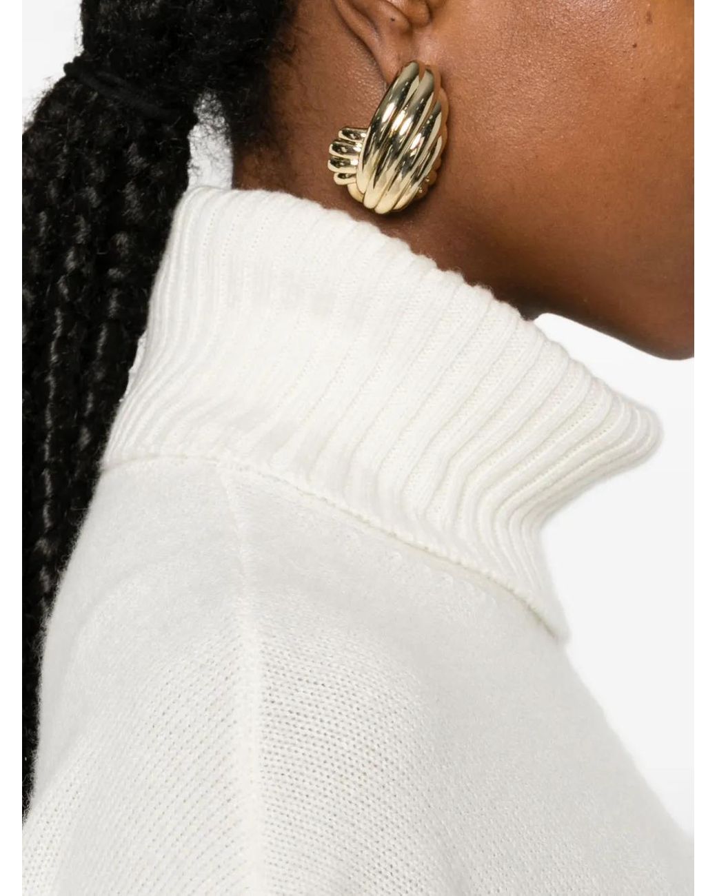 Totême White Cashmere Turtleneck Sweater