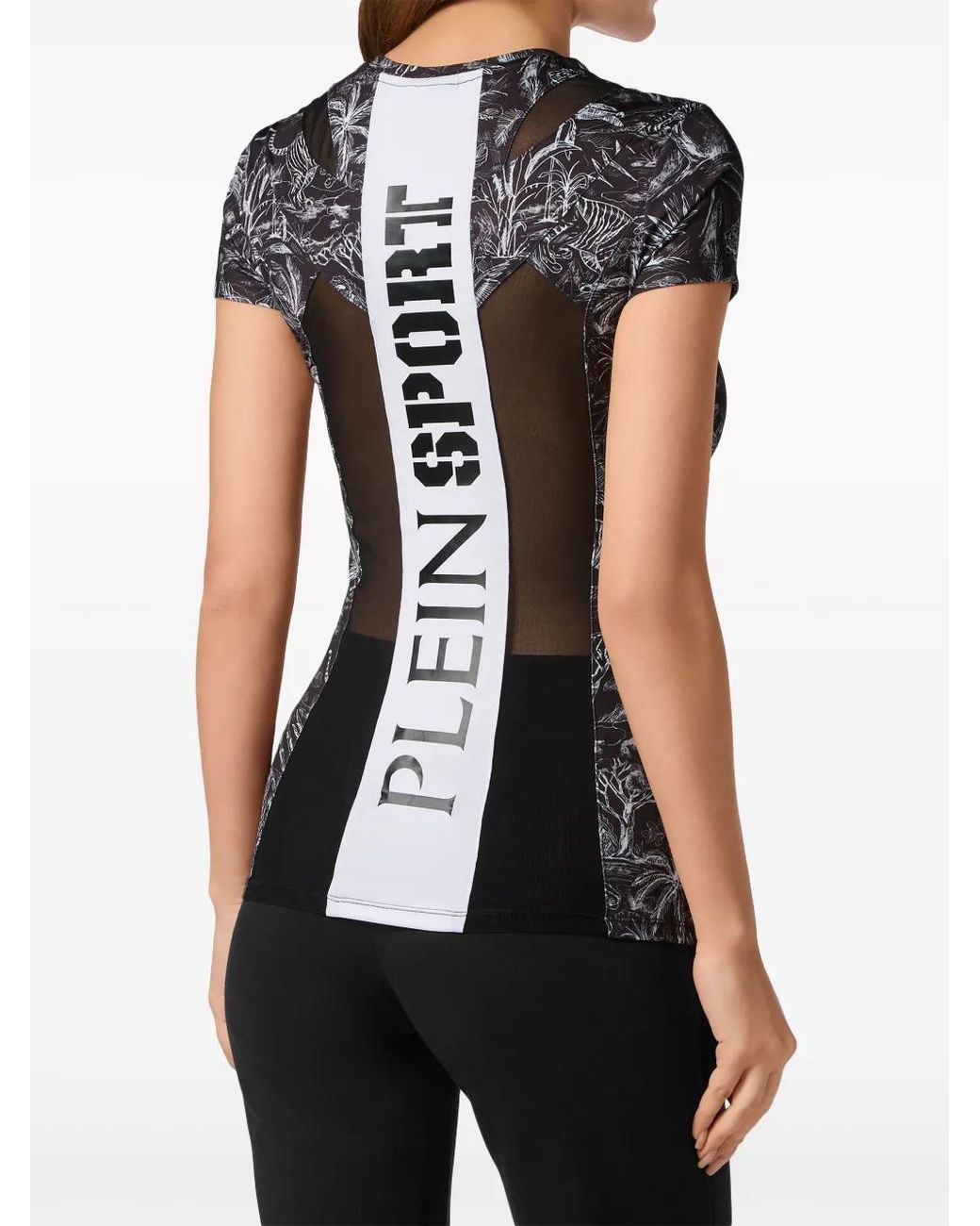 Philipp Plein Black Graphic-Print Compression T-Shirt