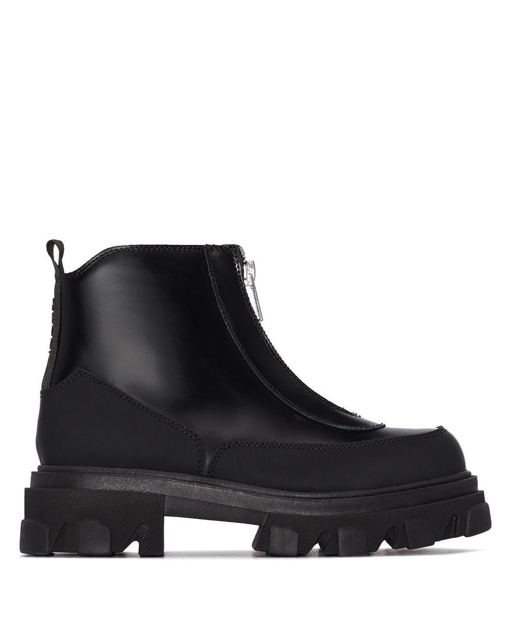 Ganni Zip-up Leather Ankle Boots in Black | Lyst