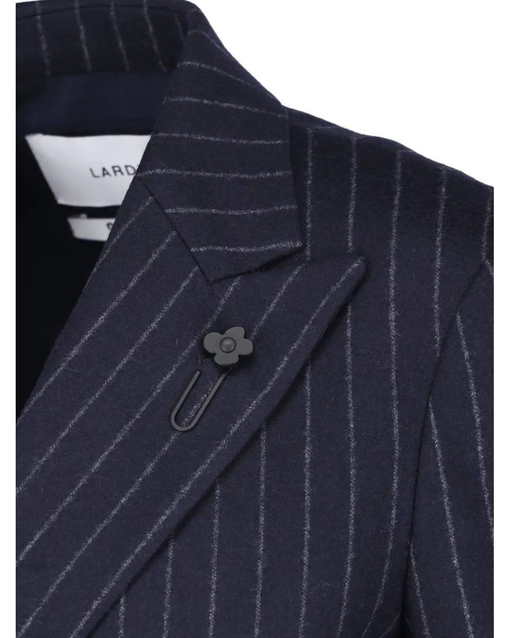Lardini Blue Pinstripe Double-Breasted Blazer