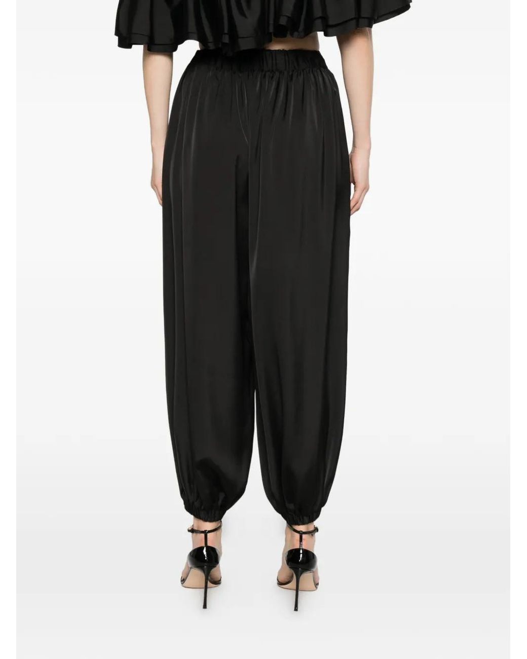 Parlor Black Elasticated-Cuff Trousers