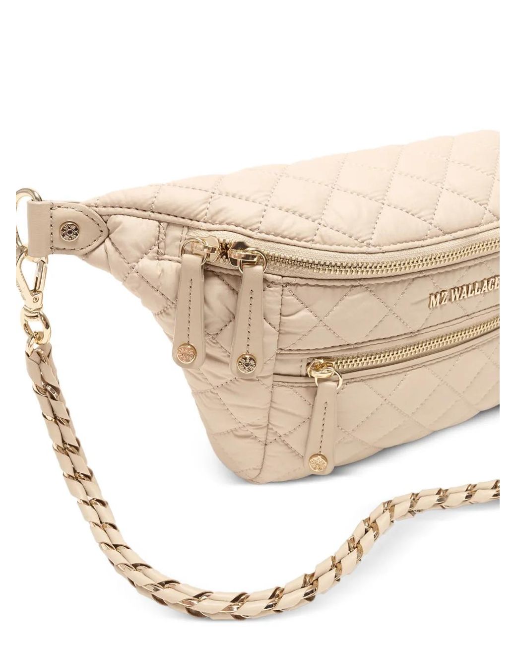 MZ Wallace Natural Quilted Crosby Crossbody Sling Bag