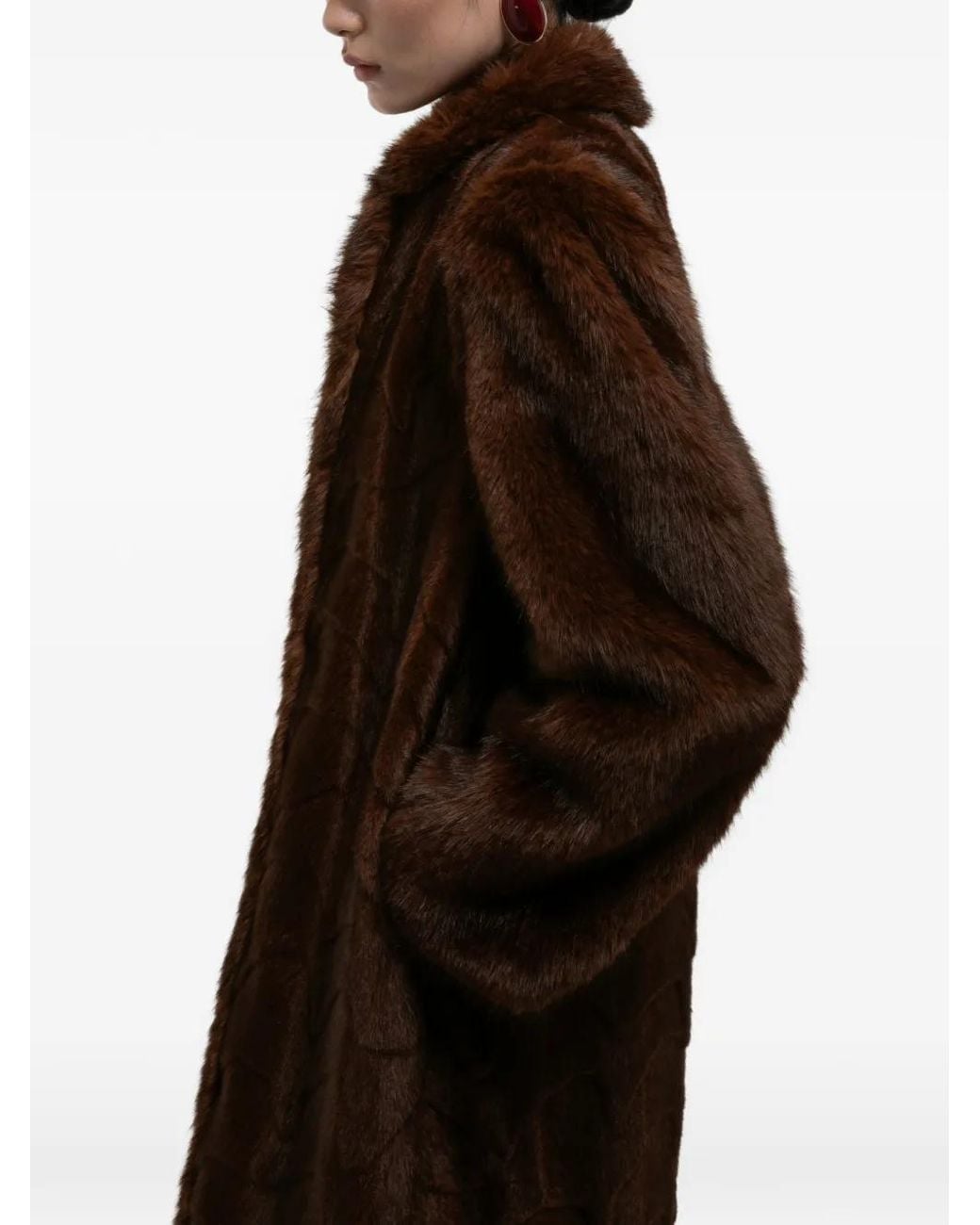 DUCIE Brown Betty Faux-Fur Coat
