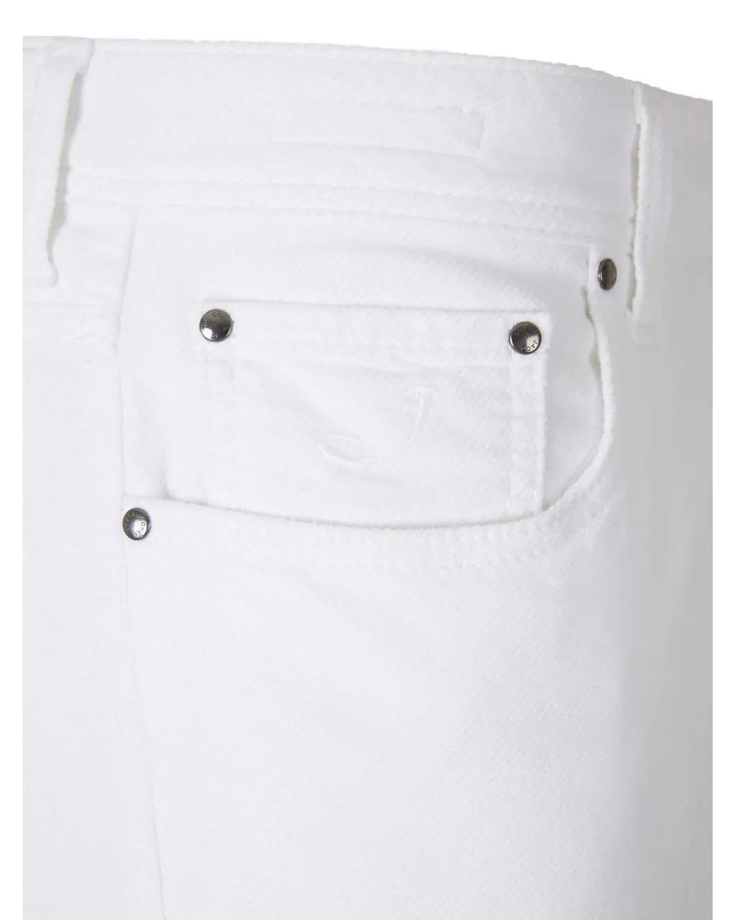 Jacob Cohen White Button-Fly Jeans for men