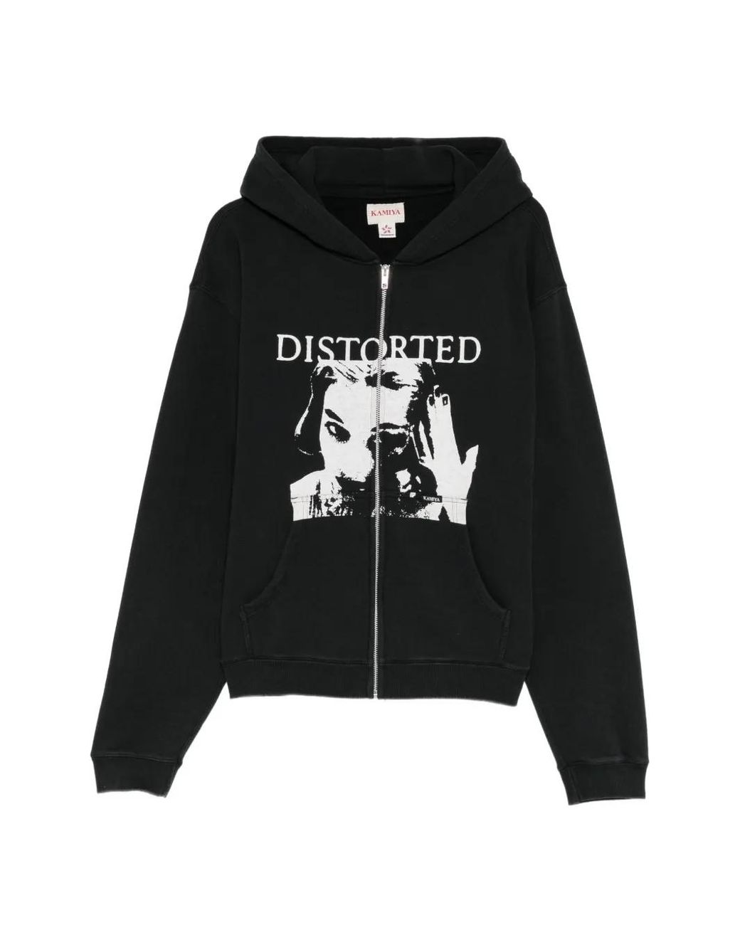KAMIYA Black Graphic-Print Hoodie for men