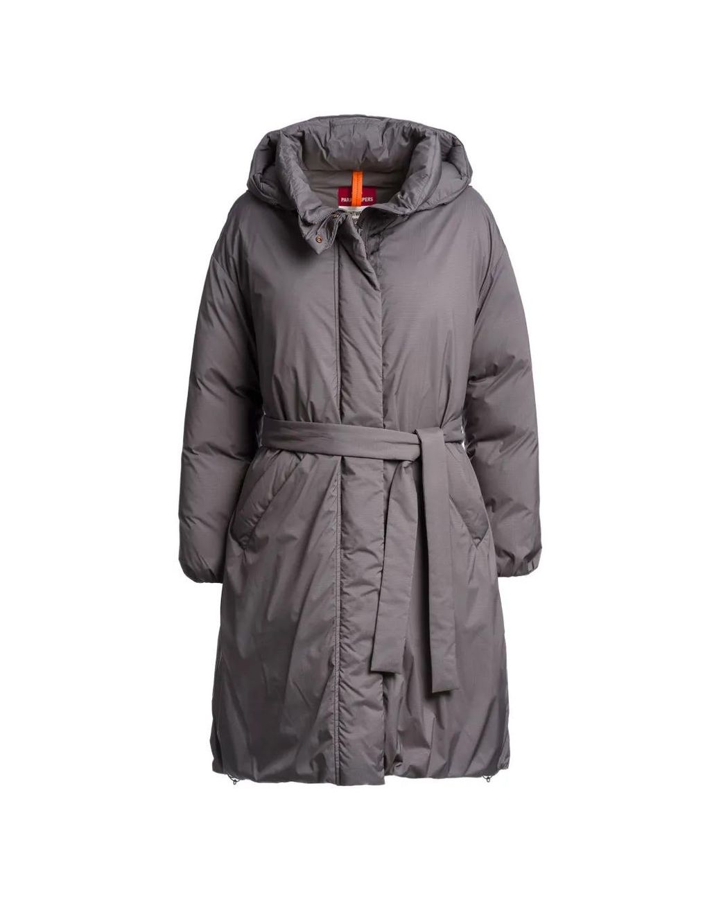 Parajumpers Gray Deras Hooded Belted Coat
