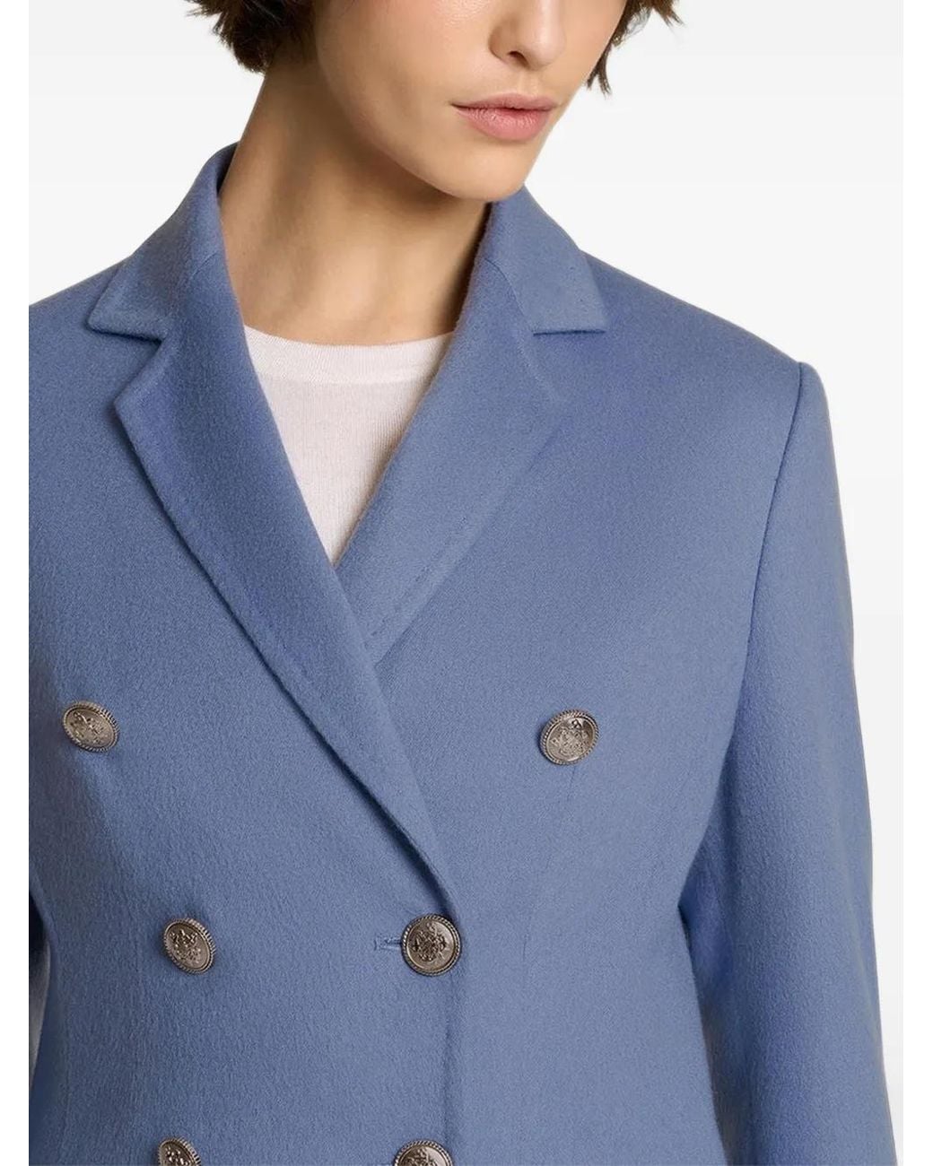 Kiton Blue Double-Breasted Blazer