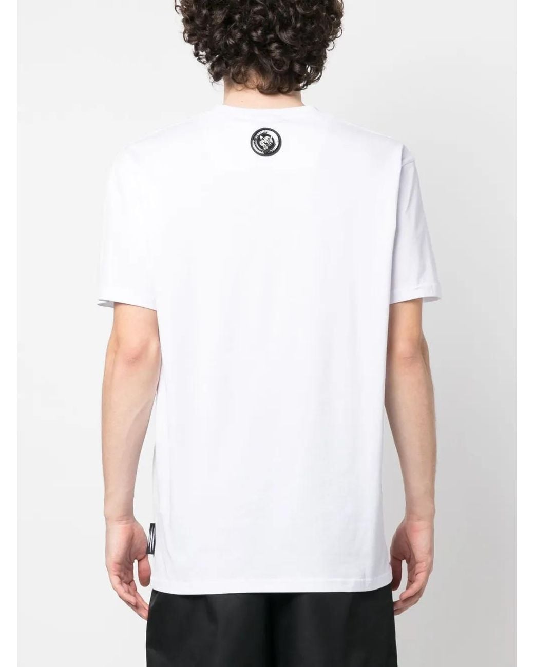 Philipp Plein White Logo Tiger-Print T-Shirt for men