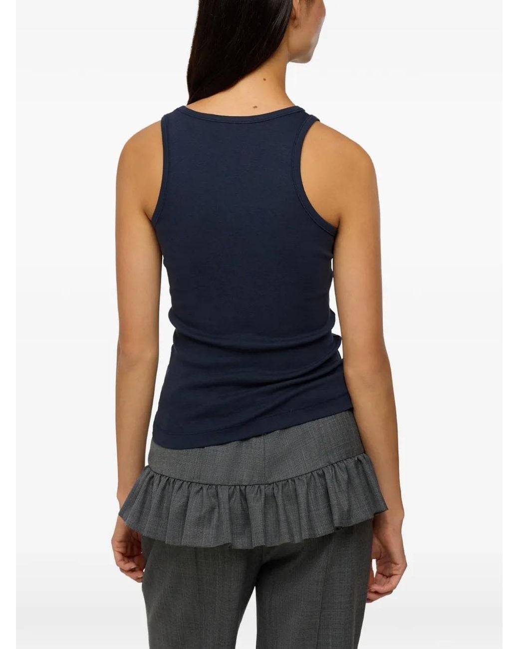 Ganni Blue Tank Top With Teddy Family
