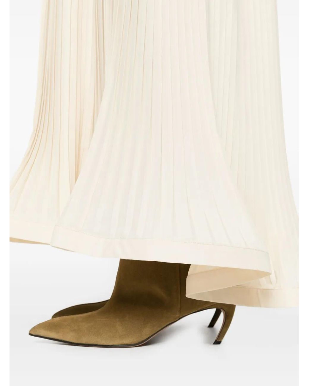 P.A.R.O.S.H. White Pleated Skirt
