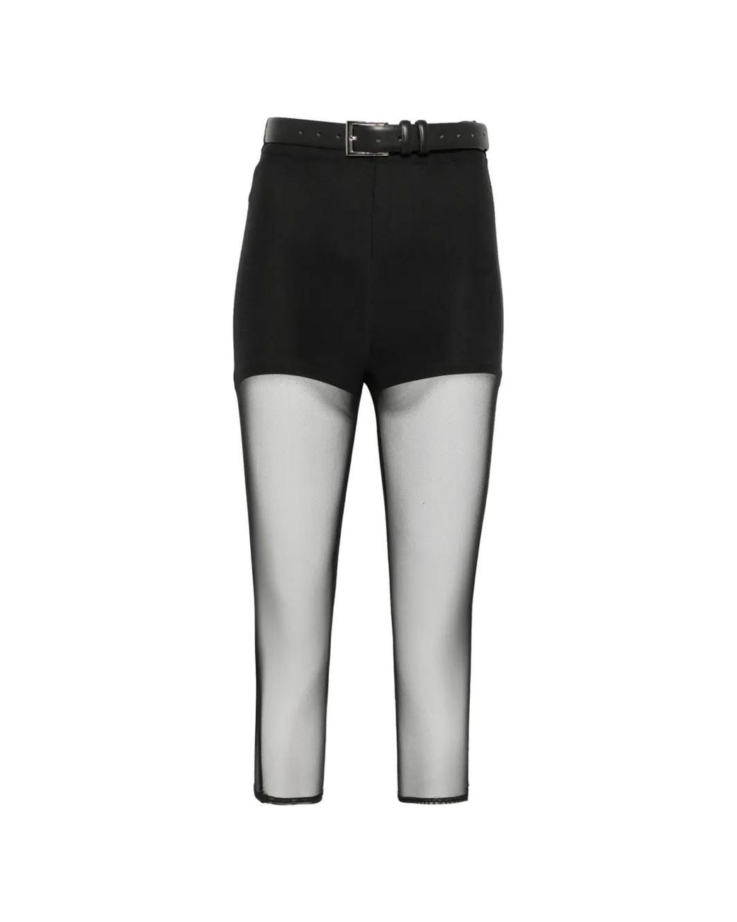 Vestiaire d'un Oiseau Libre Black Belted Mesh Trousers