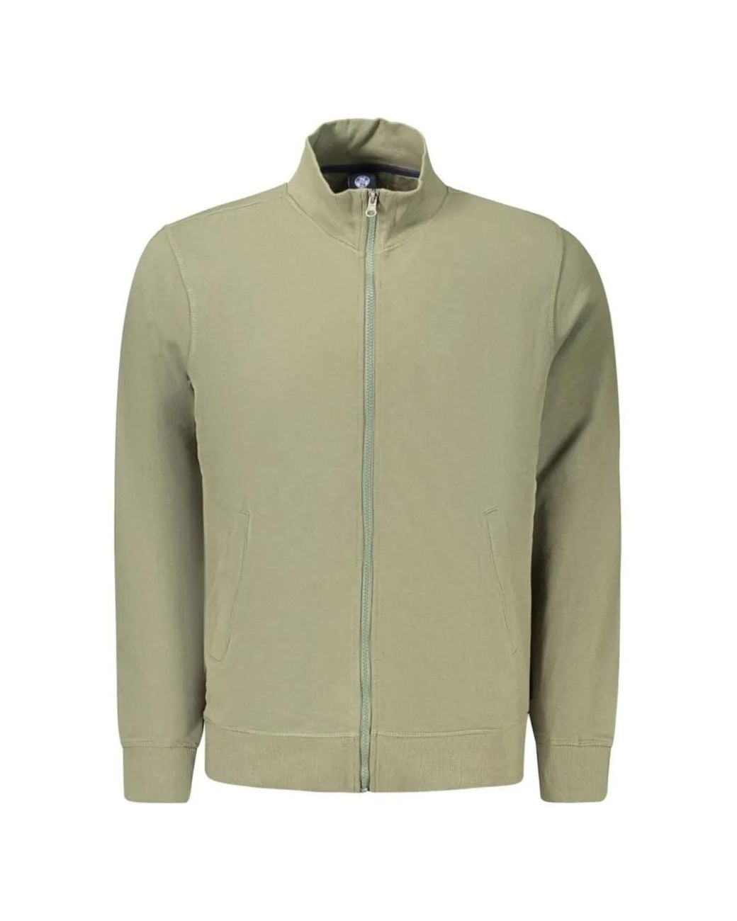 North Sails Green Zip-Up Cotton Sweater for men