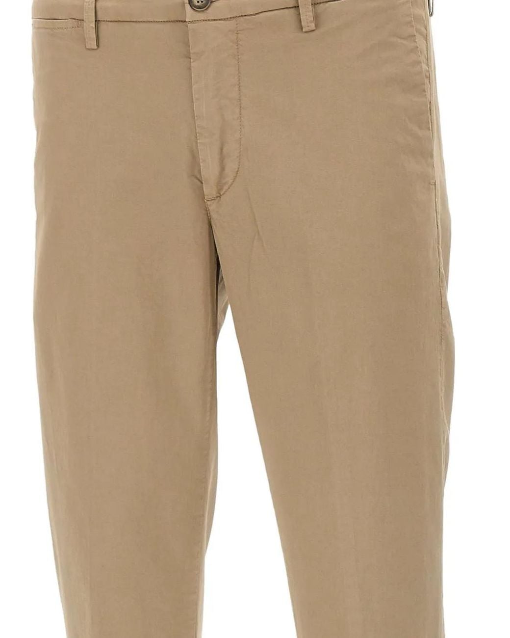 Re-hash Natural Turn-Up Cotton Trousers for men